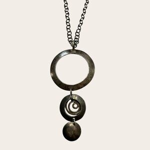 Silpada Sterling Silver Textured Disc Pendant Necklace 9.4g 18" Lobster Clasp Wo